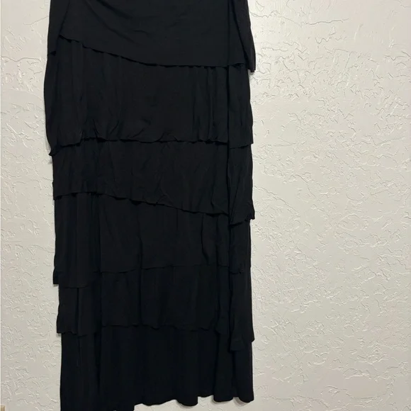 Sharon Young Black Maxi Tiered Skirt - Picture 1 of 4